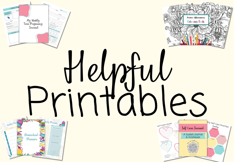 Helpful Printables including planners, worksheets, activity books, and more.