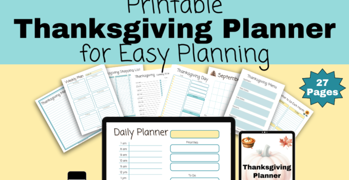 Printable Thanksgiving Planner with 27 Pages